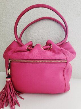 Euc Michael Kors Pink Leather Shoulder Bag Purse Large
